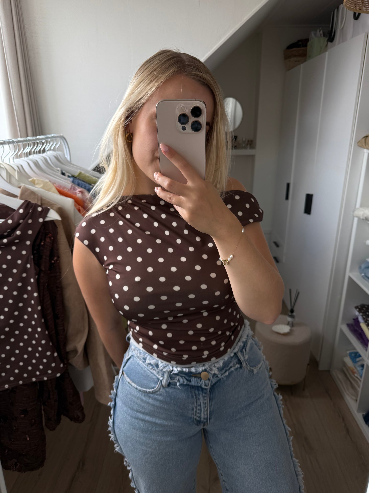 Top | Polkadot | Off Shoulder | Bruin